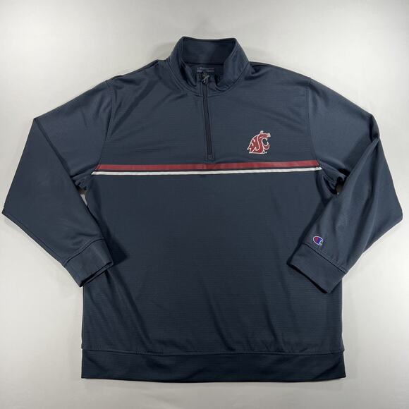 Champion Other - Champion Washington State Cougars WSU 1/4 Zip Pullover Gray Mens XL Jacket NCAA